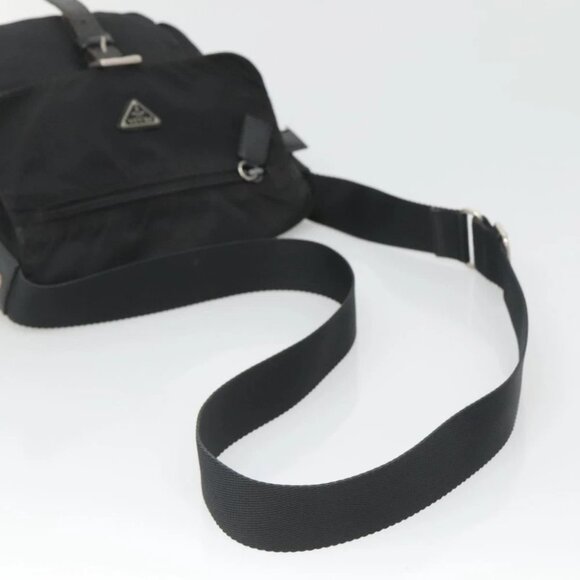 PRADA Shoulder Bag Nylon Black Silver - Picture 7 of 15